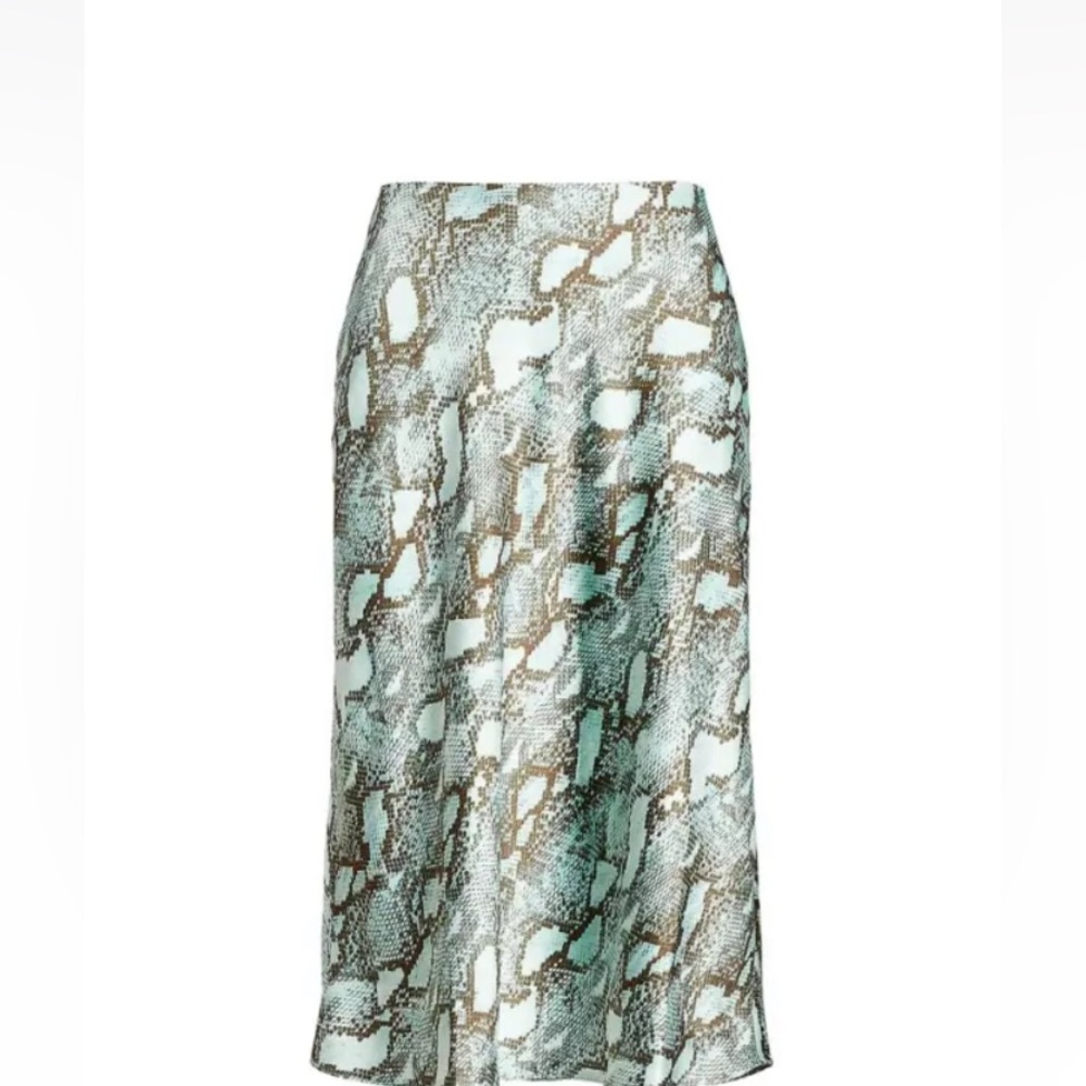 LAUREN RALPH LAUREN Snakeskin-Print Satin Charmeuse A-Line Skirt Size 12 NWT